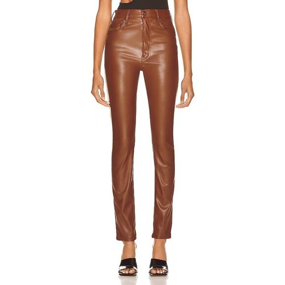 MOTHER Denim High Waisted Rail Skimp Jeans in Friar Brown - Picture 2 of 12